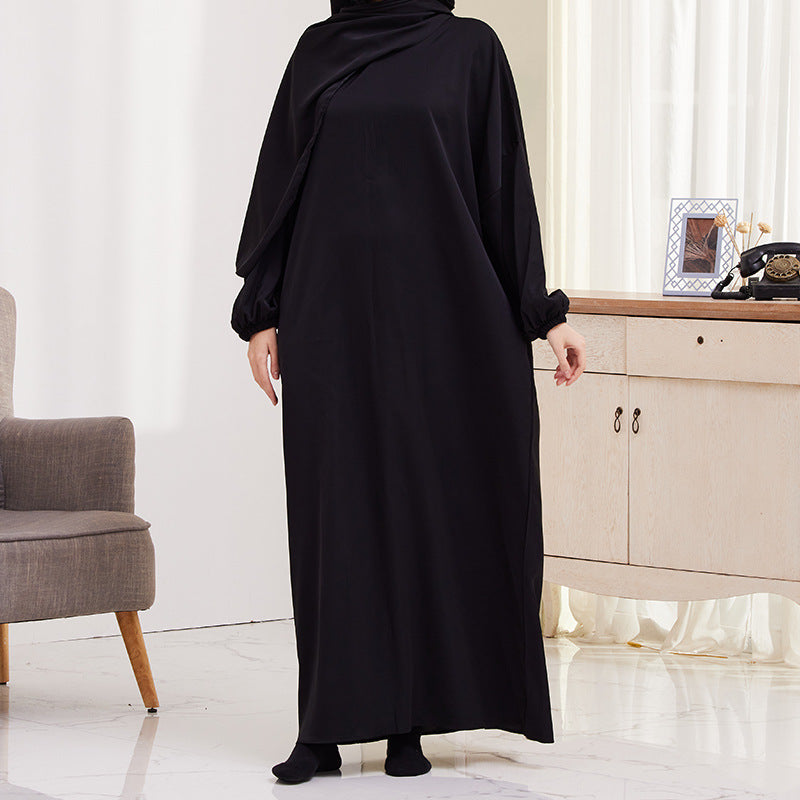 XG2057 Cross-border women's dress Middle East Türkiye with turban robe dress
