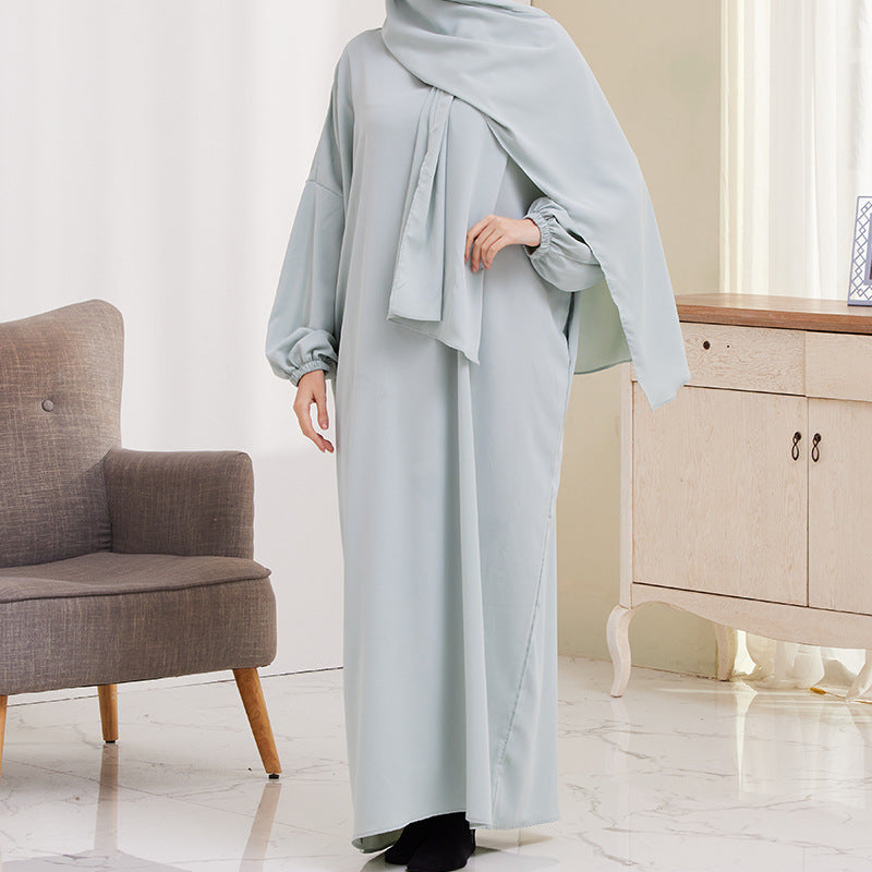 XG2057 Cross-border women's dress Middle East Türkiye with turban robe dress