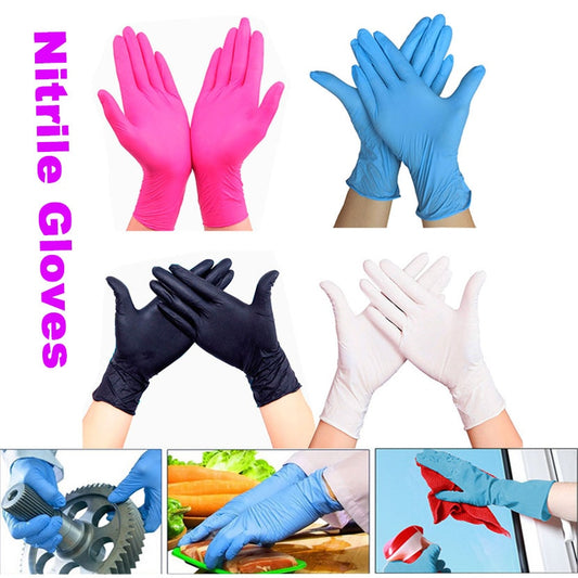 Hot Gloves  White Blue disposable nitrile gloves Latex for household cleaning products industrial washing, tattoo gloves S,M,L