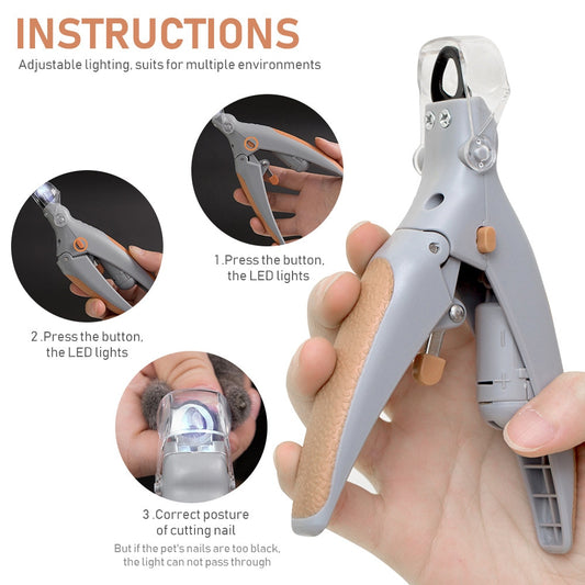 Dog Nail Scissors Pet Nail Clippers Cutter Grooming Electric Claw Scissors Cat Dog Products With Led Light Claw Nail Scissors