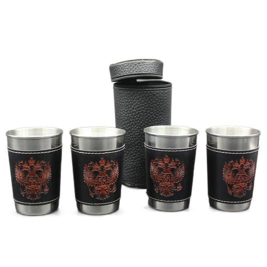 1/2oz Outdoor portable Stainless Steel Cups with case Shots Set Mini Glasses For beer Wine whisky voldka Hiking Camping Water