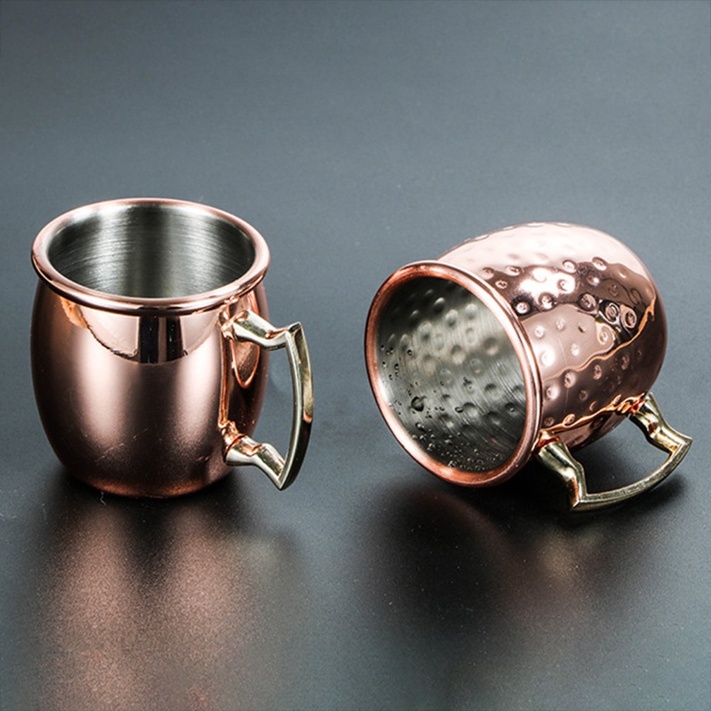 60ml Mini Hammered Moscow Mule Mug Espresso Copper Mugs Shot Glasses Cute 2oz Stainless Steel Mugs For Mini Bar Environmentally