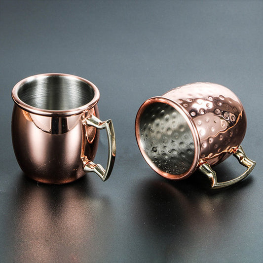 60ml Mini Hammered Moscow Mule Mug Espresso Copper Mugs Shot Glasses Cute 2oz Stainless Steel Mugs For Mini Bar Environmentally
