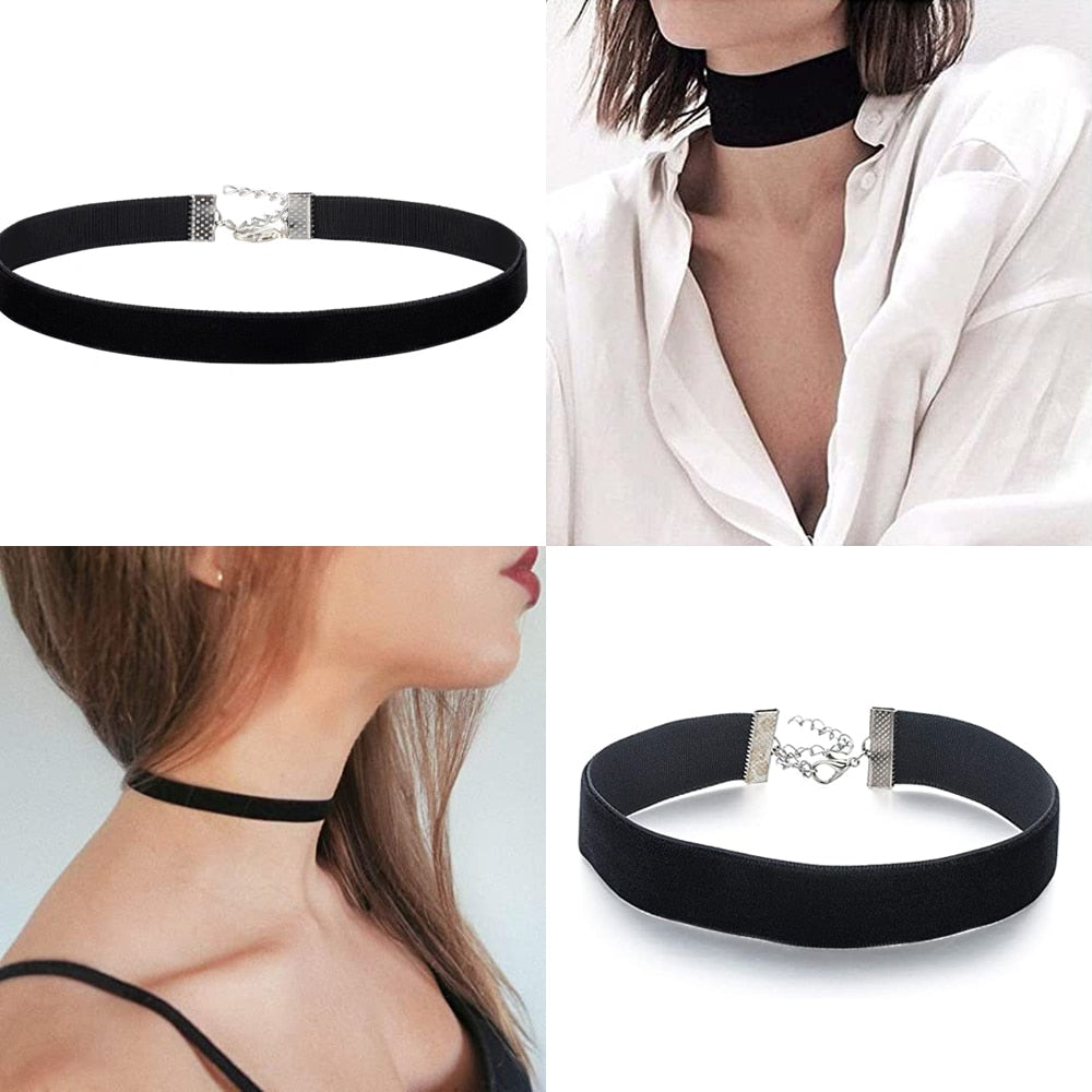 2022 New Fashion Black Velvet Choker Necklace For Women&#39;s Goth Neck Chain In Aesthetic Jewelry Accessories Trending Products