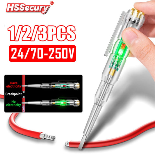 1/2/3pcs Intelligent Voltage Tester Pen 24/70-250V Induction Power Detector Pen Electric Indicator Screwdriver Indicator Tools