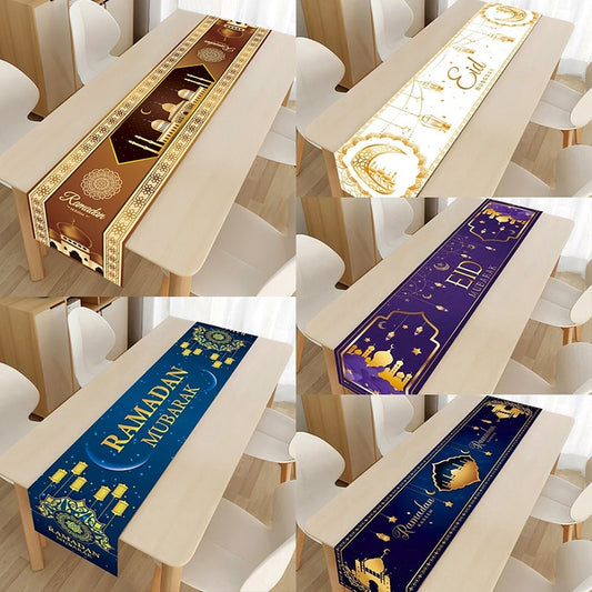 Ramadan Decoration Table Runner EID Mubarak Decor For Home Tablecloth Ramadan Kareem Islamic Muslim Party Eid Al Adha Gifts 2023